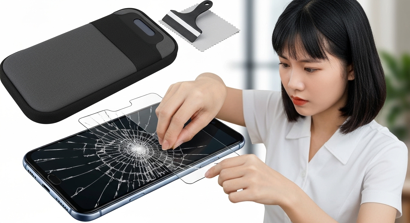Surface Bị Vỡ Màn Hình : Giải Pháp và Địa Chỉ Uy Tín tại Hà Nội 9 Hình ảnh minh họa các biện pháp bảo vệ màn hình Surface, như sử dụng túi chống sốc và dán màn hình cường lực.