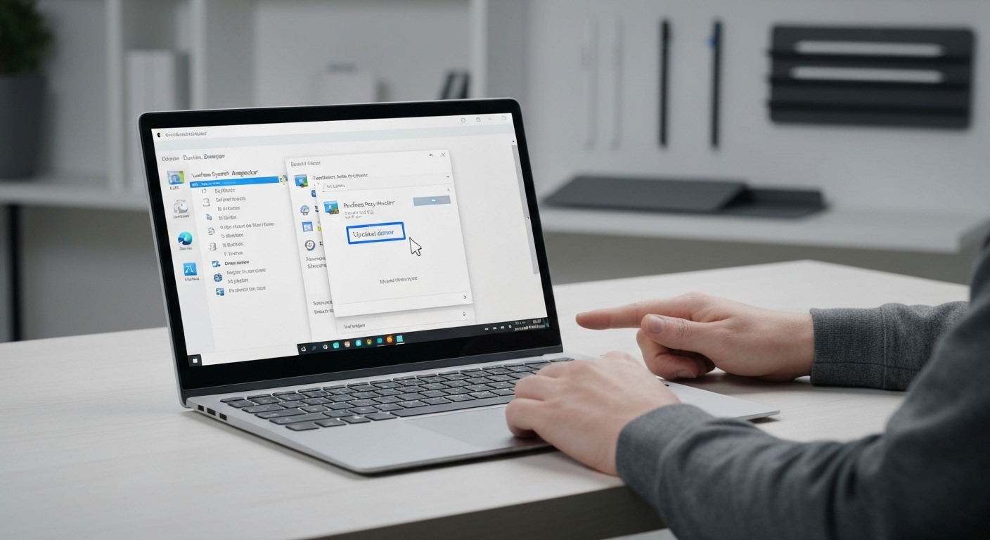 Giao diện Device Manager trên Windows dùng để cập nhật và sửa lỗi driver cho Surface.