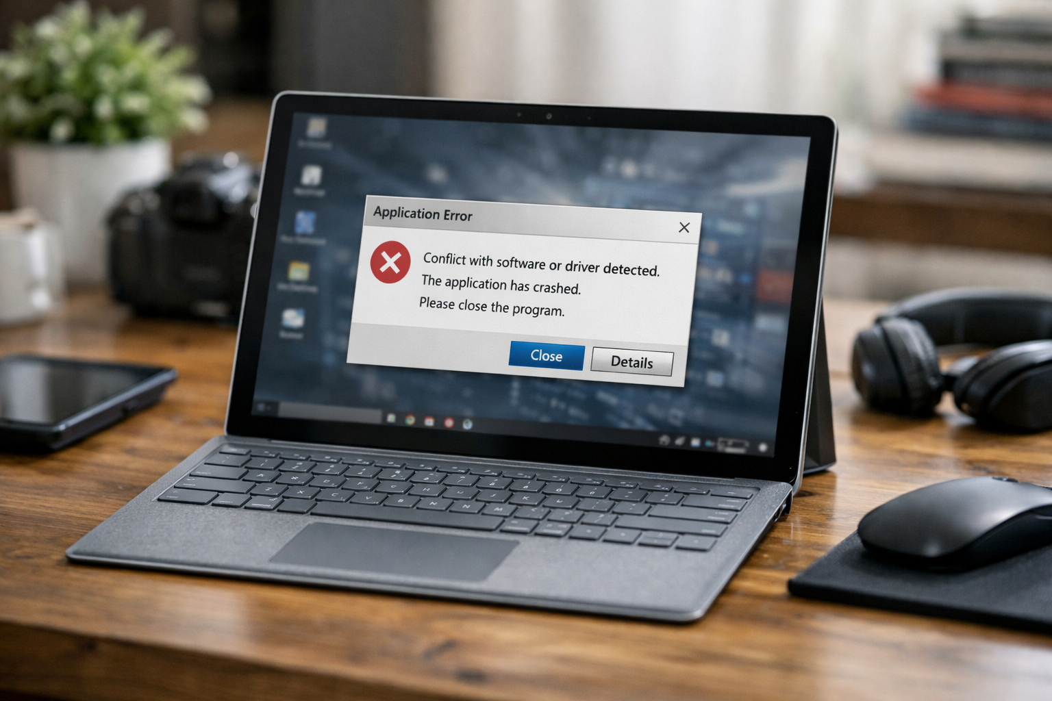 Máy tính Microsoft Surface hiển thị thông báo lỗi ứng dụng do xung đột phần mềm và driver