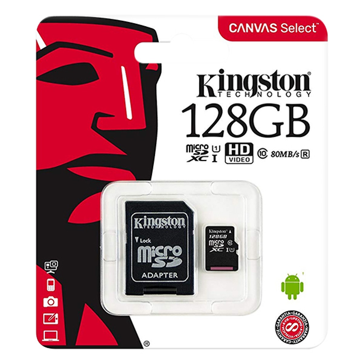 Thẻ Nhớ Kingston Micro SDXC 128GB (80MB/s) + Adapter
