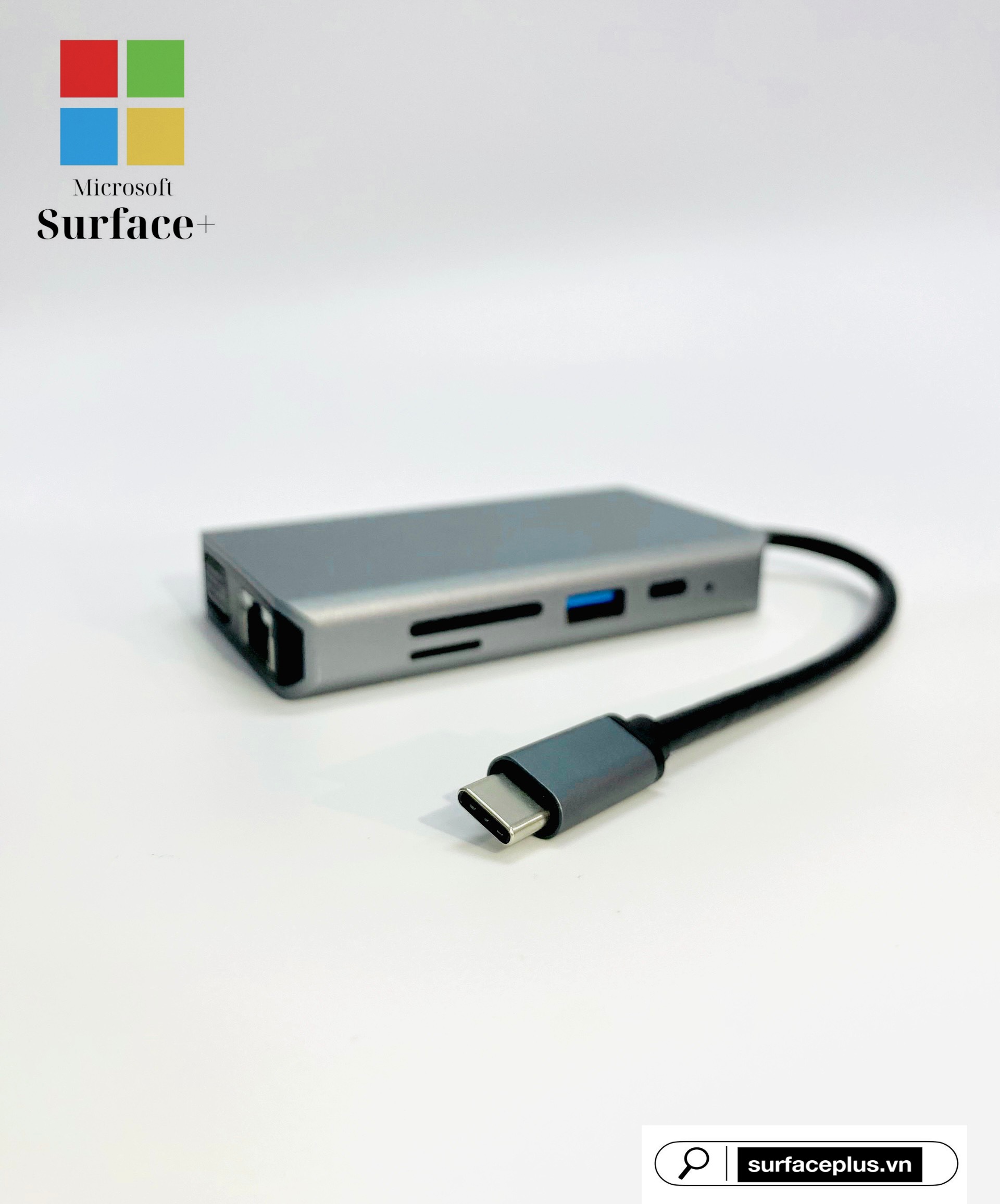Cổng chuyển đổi Adapter 9 in 1 (USB-C to HDMI + USB-A*2 + USB-C + RJ45 + TF/SD + VGA + DC 3.5 Audio)