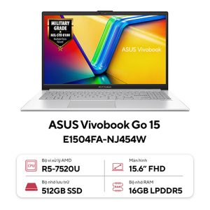 Laptop Asus Vivobook Go 15 E1504FA-NJ454W (Ryzen™ 5-7520U | 16GB | 512GB | AMD Radeon™ Graphics | 15.6 inch FHD | Win 11 | Bạc) 2 12991 e1504fa nj454w 500 Laptop Asus Vivobook Go 15 E1504FA-NJ454W (Ryzen™ 5-7520U | 16GB | 512GB | AMD Radeon™ Graphics | 15.6 inch FHD | Win 11 | Bạc)