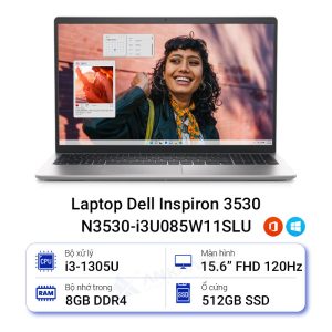 Laptop Dell Inspiron 15 3530 N3530 - i3U085W11SLU (Core i3-1305U | 8GB | 512GB | Intel UHD | 15.6 inch FHD | Win 11 | Office | Bạc) 2 25887 laptop dell inspiron 3530 n3530 i3u085w11slu 000 Laptop Dell Inspiron 15 3530 N3530 - i3U085W11SLU (Core i3-1305U | 8GB | 512GB | Intel UHD | 15.6 inch FHD | Win 11 | Office | Bạc)