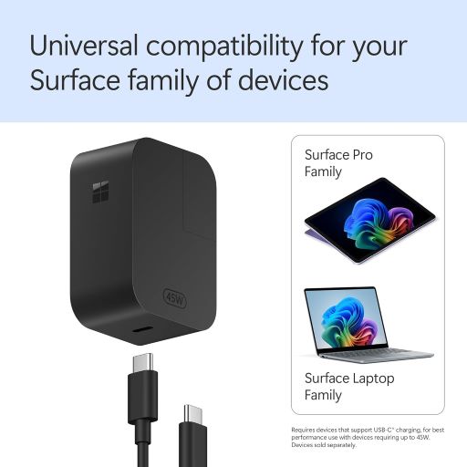 Sạc Surface Pro 12 inch 45W USB-C (New) – Chính hãng