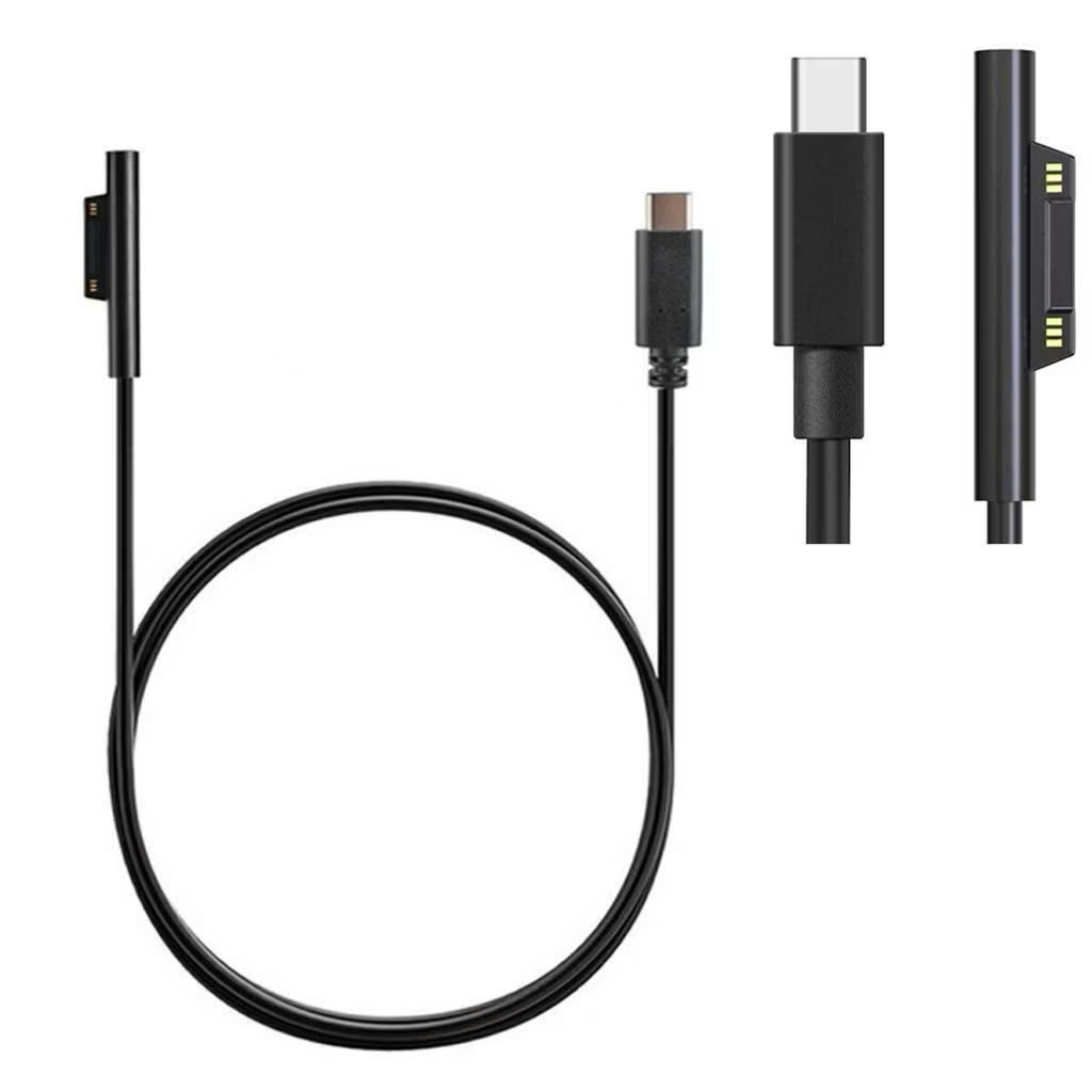 Cáp sạc nhanh PD Type C to Surface Pro 3 4 5 6 7 8 9 Surface Go Surface Book 1 2 Laptop 15V 65W 102W