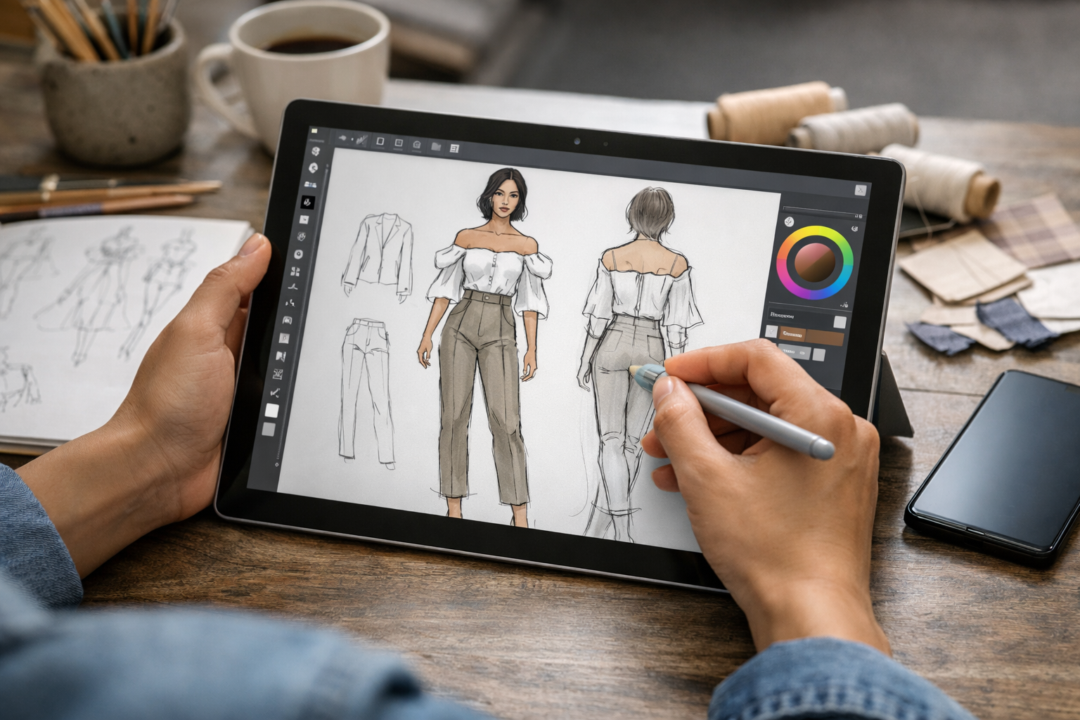 Phác thảo ý tưởng thiết kế thời trang bằng phần mềm Autodesk Sketchbook trên máy tính Surface