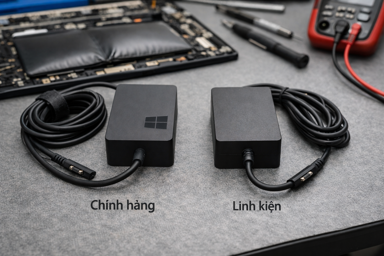 Sửa sạc Surface Pro 4 không vào điện: Cách xử lý triệt để 9 So sánh bộ sạc Surface Pro 4 chính hãng và sạc linh kiện để người dùng nhận biết
