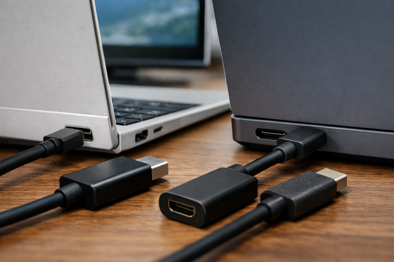 Cận cảnh cổng Mini DisplayPort và USB-C trên hai dòng máy Surface khác nhau