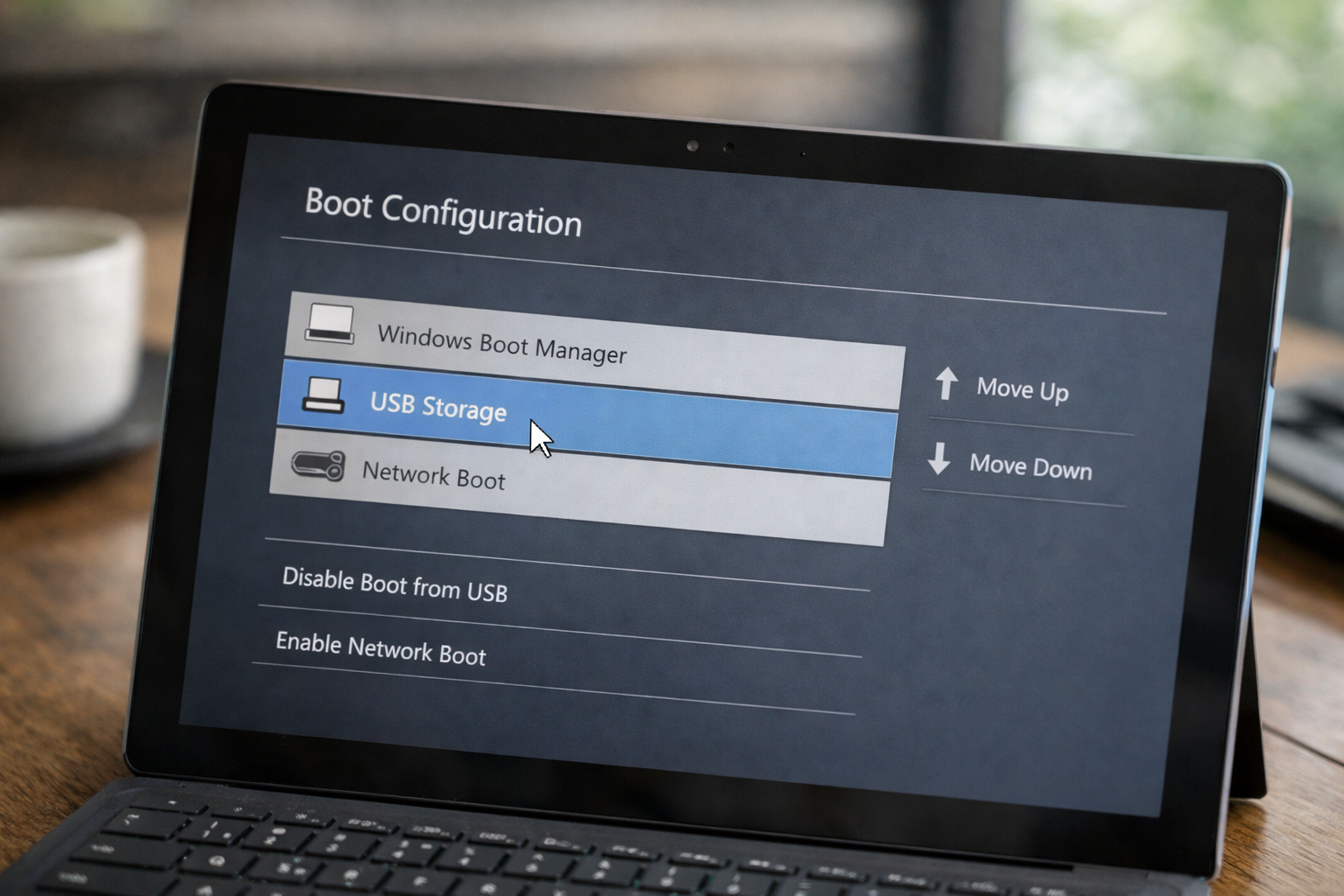 Cách vào UEFI Surface: Hướng dẫn chi tiết cho tất cả dòng máy 9 Menu cấu hình thứ tự khởi động Boot Configuration trong UEFI Surface